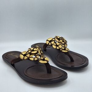 Sam Edelman Tan and Gold Sandals